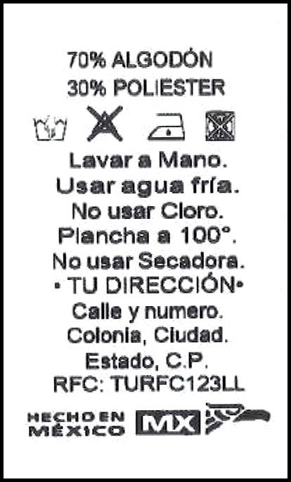 Etiqueta modelo 12