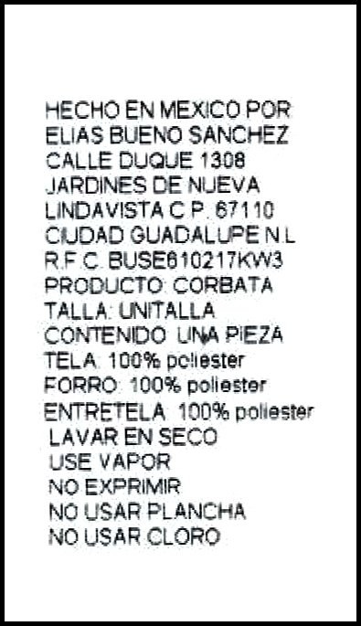 Etiqueta modelo 18